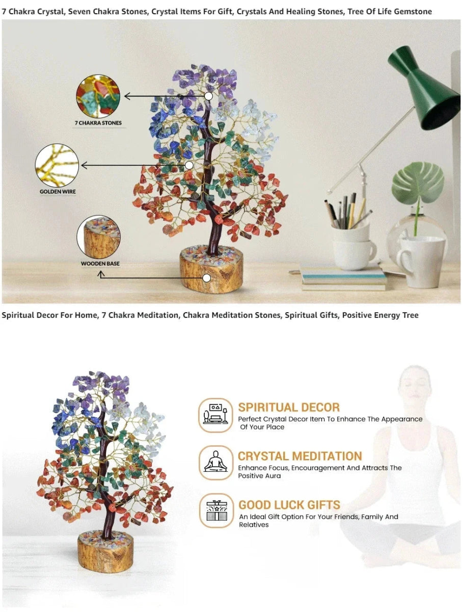 7 Chakra Tree of Life | Crystal Healing Tree for Meditation & Feng Shui - ClarityOasis.com