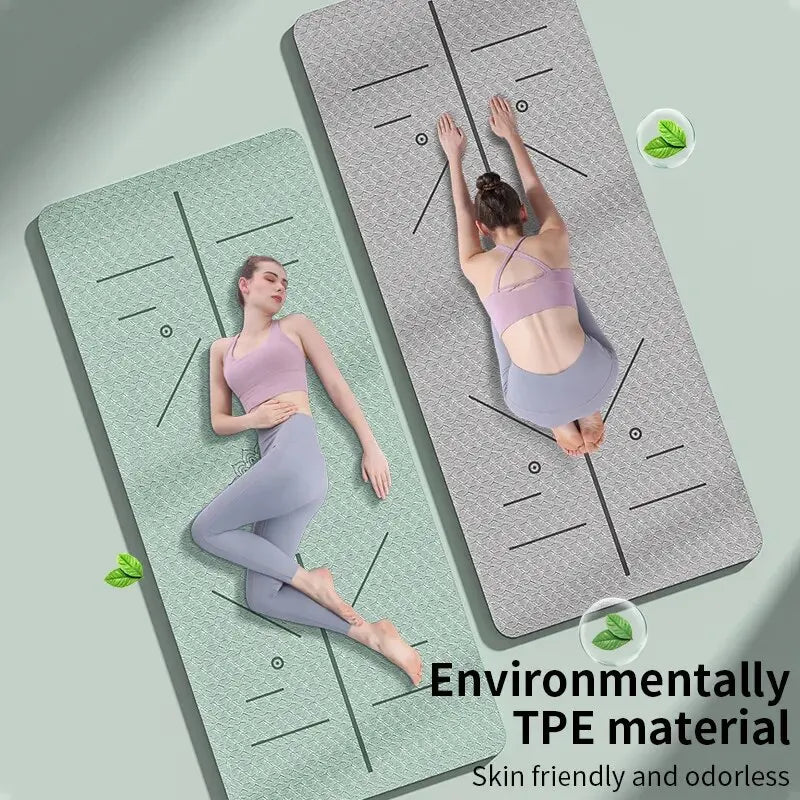 Eco Friendly Non Slip Yoga Mat | TPE Exercise Mat with Strap for Women, Men & Pilates - ClarityOasis.com