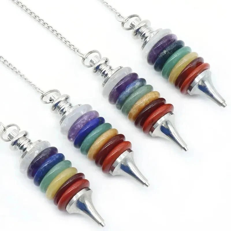 Natural Stones Seven Chakra Pendant | Crystal Quartz Yoga Jewelry - ClarityOasis.com