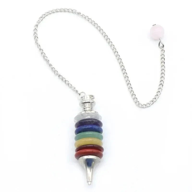 Natural Stones Seven Chakra Pendant | Crystal Quartz Yoga Jewelry - ClarityOasis.com