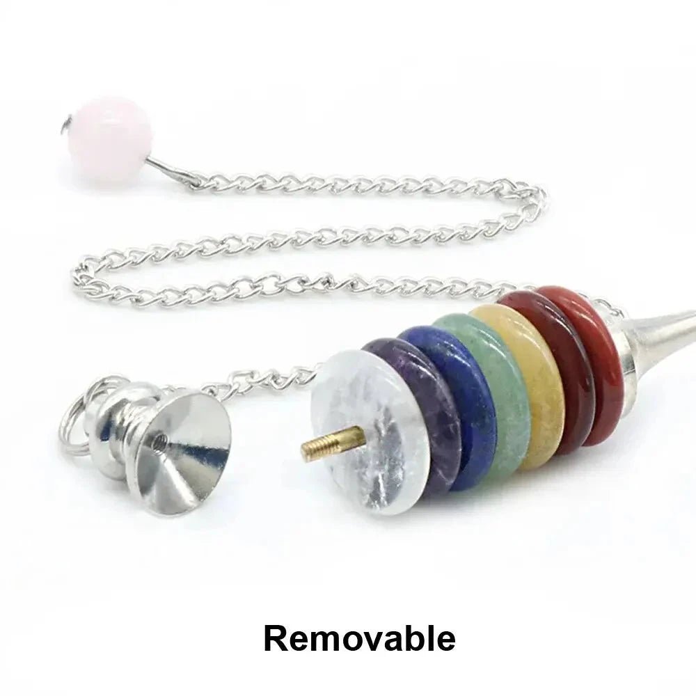 Natural Stones Seven Chakra Pendant | Crystal Quartz Yoga Jewelry - ClarityOasis.com