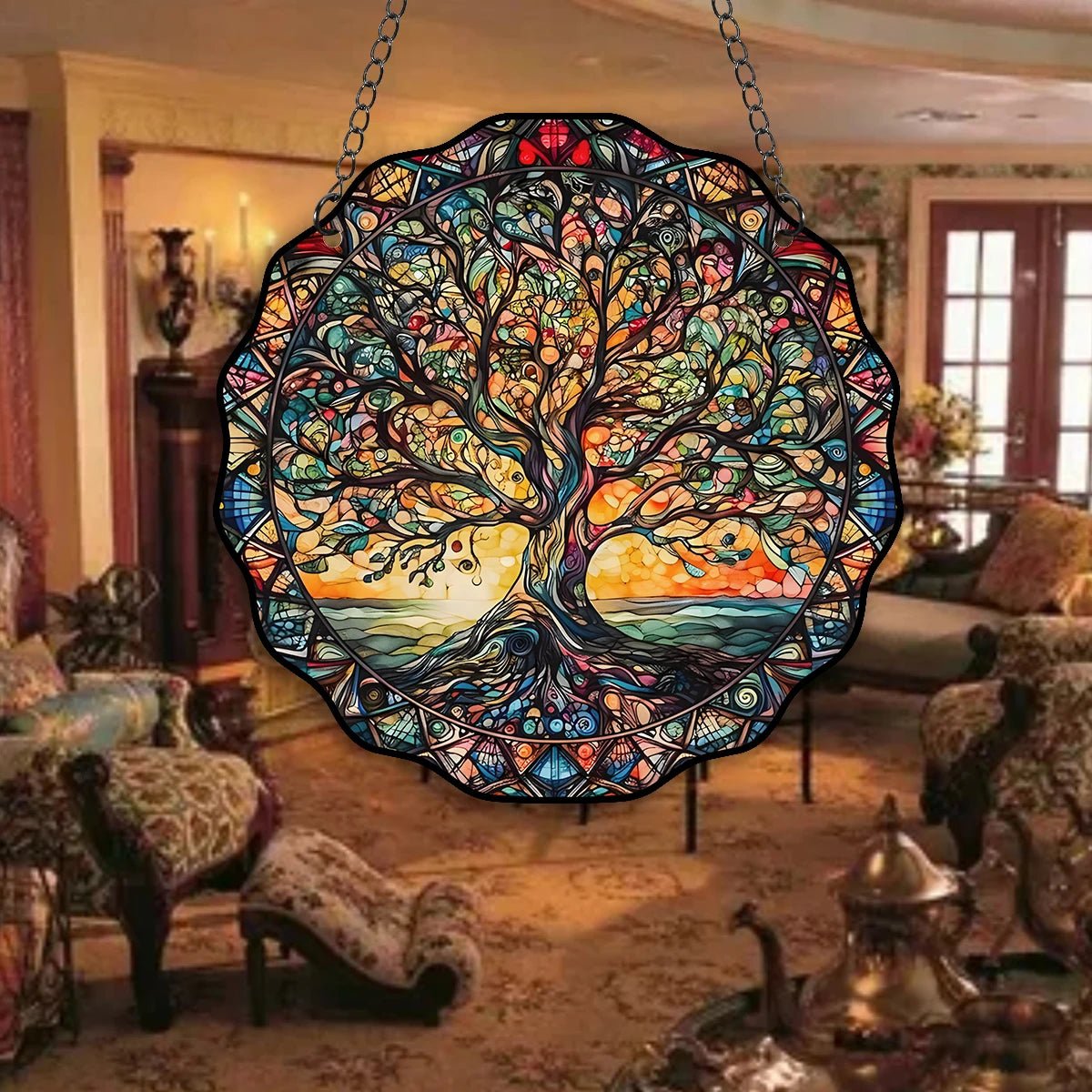 Tree of Life Wall Art Decor – Sun & Spiritual Hanging Acrylic Sign for Indoor & Outdoor Spaces - ClarityOasis.com