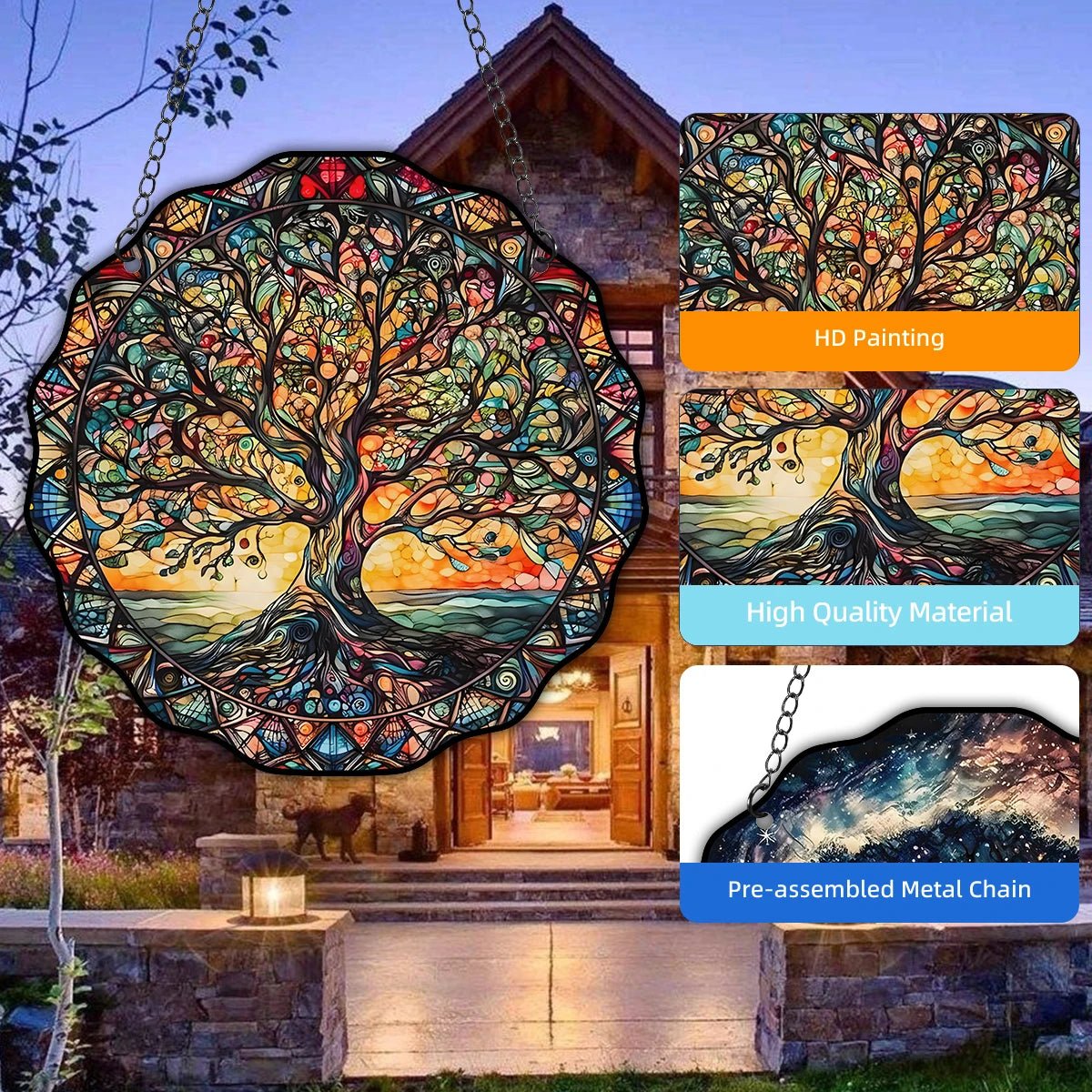 Tree of Life Wall Art Decor – Sun & Spiritual Hanging Acrylic Sign for Indoor & Outdoor Spaces - ClarityOasis.com