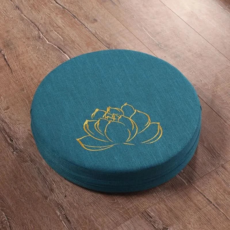 Yoga Meditation Cushion Linen – Japanese Tatami Yoga Backrest Pillow, Round & Washable - ClarityOasis.com