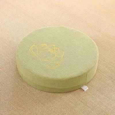 Yoga Meditation Cushion Linen – Japanese Tatami Yoga Backrest Pillow, Round & Washable - ClarityOasis.com