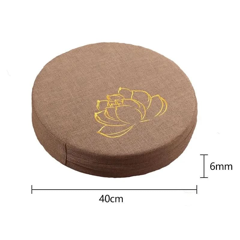 Yoga Meditation Cushion Linen – Japanese Tatami Yoga Backrest Pillow, Round & Washable - ClarityOasis.com