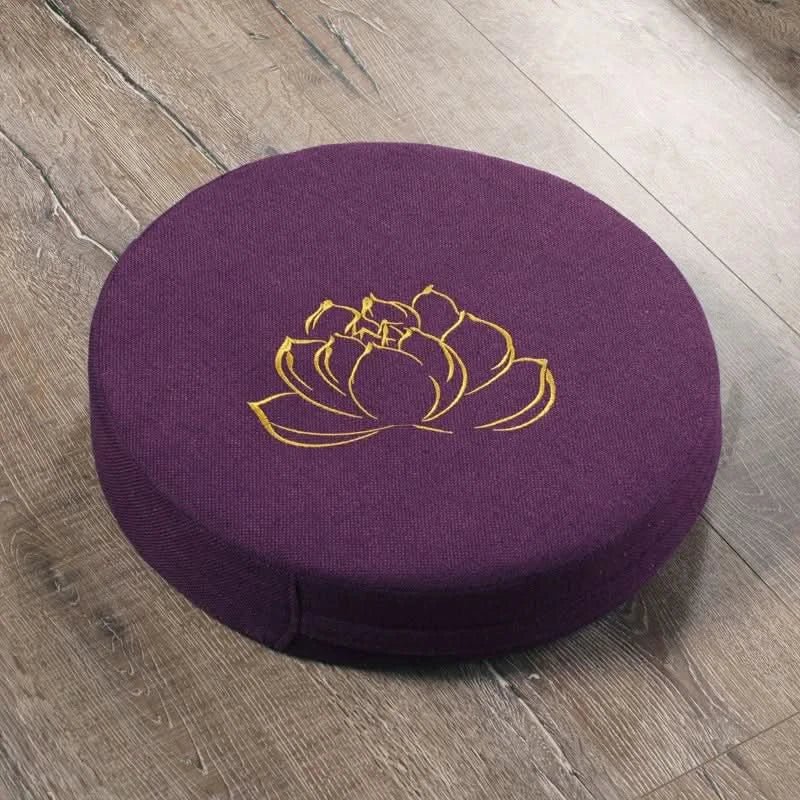 Yoga Meditation Cushion Linen – Japanese Tatami Yoga Backrest Pillow, Round & Washable - ClarityOasis.com