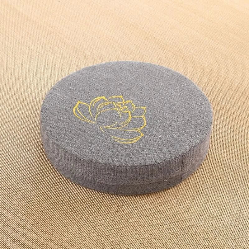 Yoga Meditation Cushion Linen – Japanese Tatami Yoga Backrest Pillow, Round & Washable - ClarityOasis.com