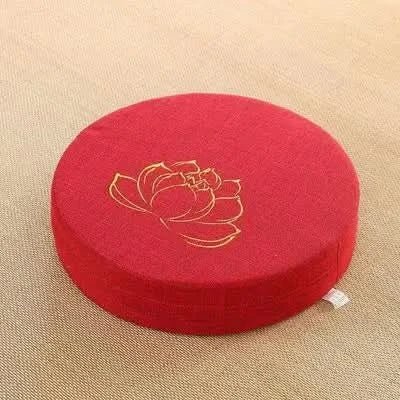 Yoga Meditation Cushion Linen – Japanese Tatami Yoga Backrest Pillow, Round & Washable - ClarityOasis.com