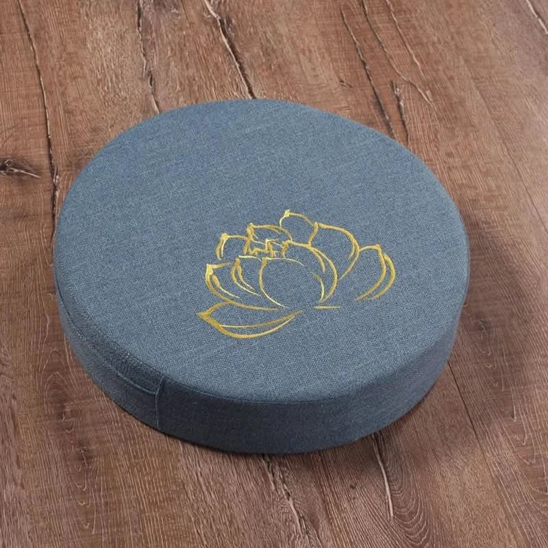 Yoga Meditation Cushion Linen – Japanese Tatami Yoga Backrest Pillow, Round & Washable - ClarityOasis.com