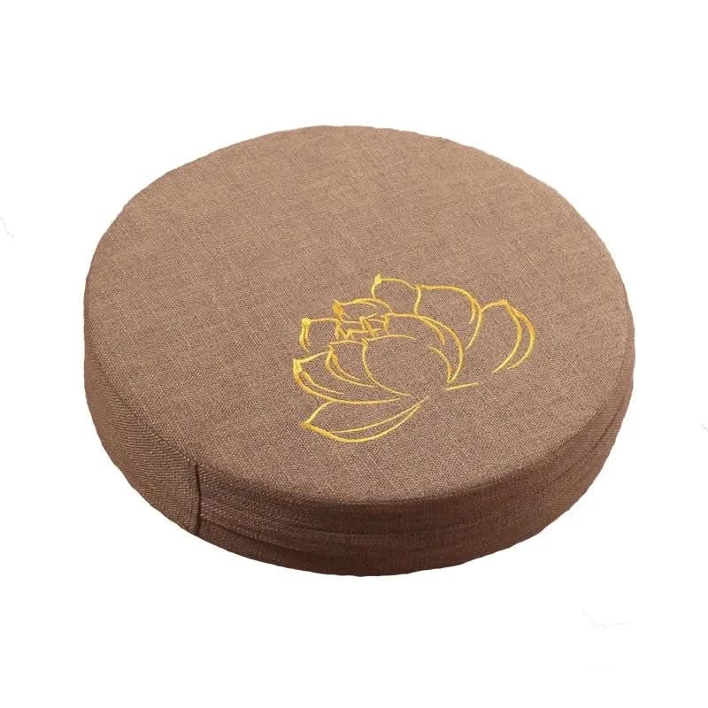 Yoga Meditation Cushion Linen – Japanese Tatami Yoga Backrest Pillow, Round & Washable - ClarityOasis.com